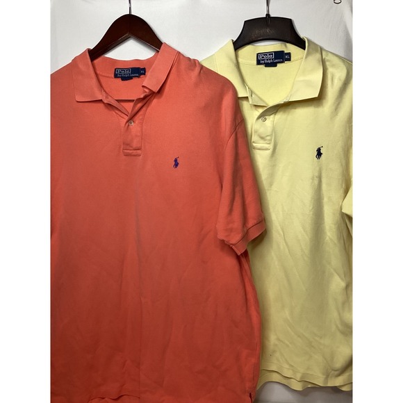 Polo Ralph Lauren XL Yellow Coral Polo Shirts Classic Fit Cotton Menswear - Picture 3 of 14